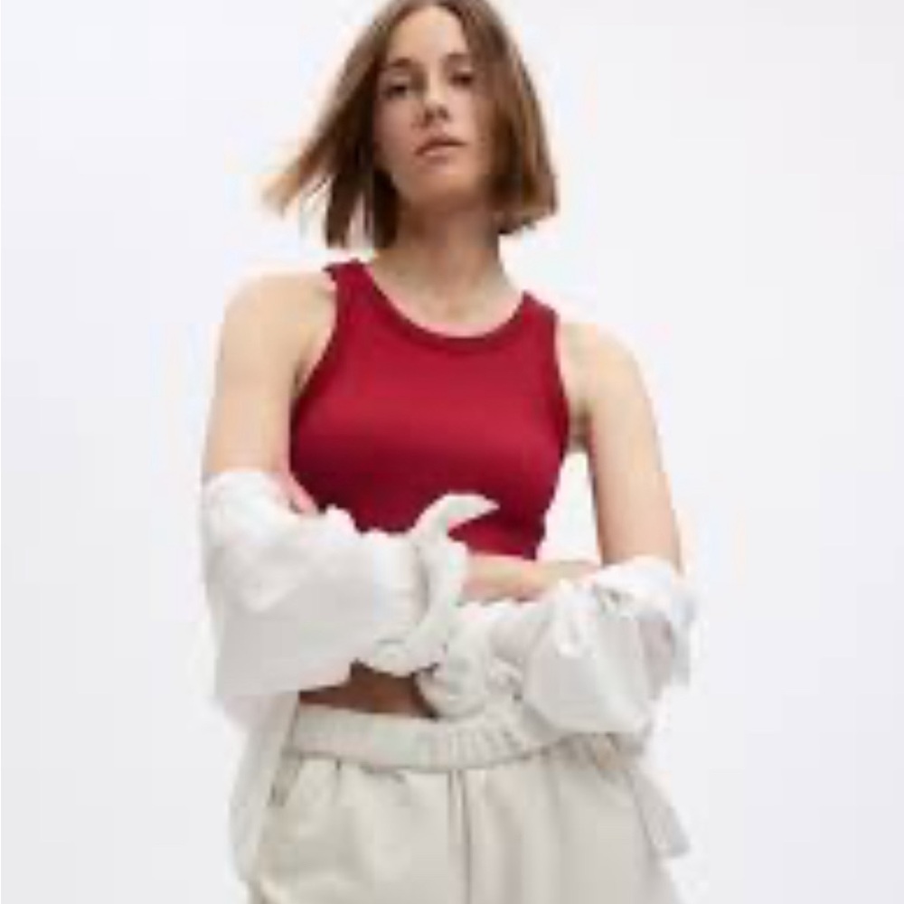 GAP Red Ribbed Tank Top - Picture 2 of 5